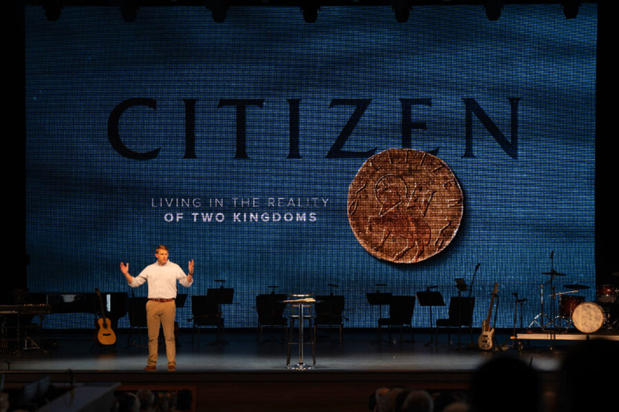 Pastor Jeff Norris preaching in the "Citizen" sermon series