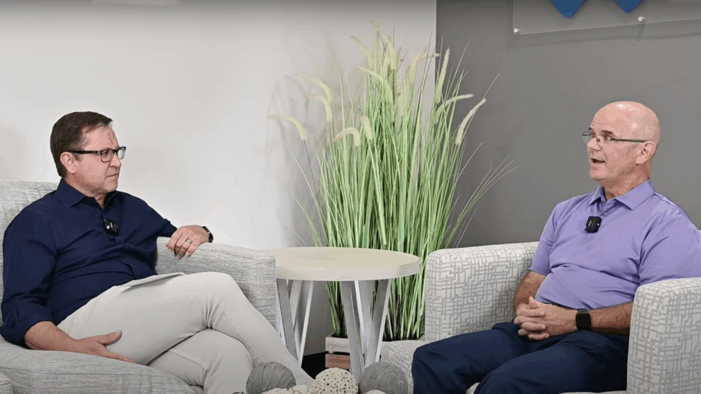 Still image from Geneva Benefits' interview with Chip Sweney & Paul Joiner