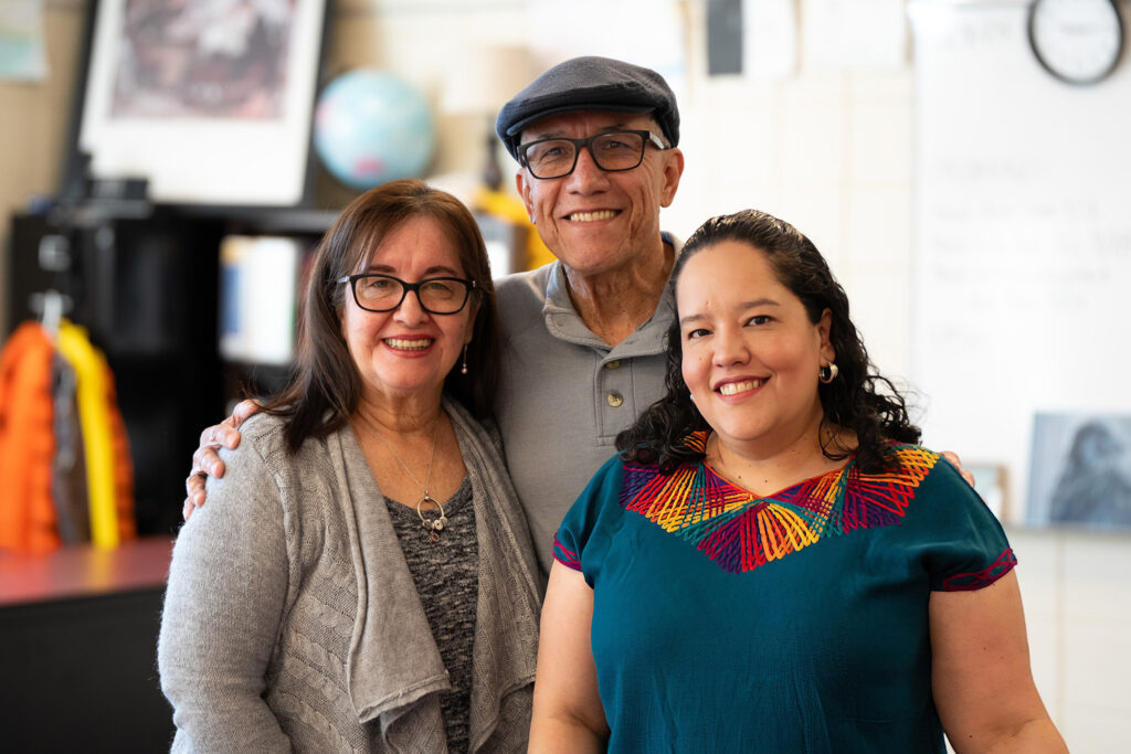Dr. Hermann Alb with his wife Linda, (left) and his daughter, Ilse (right)