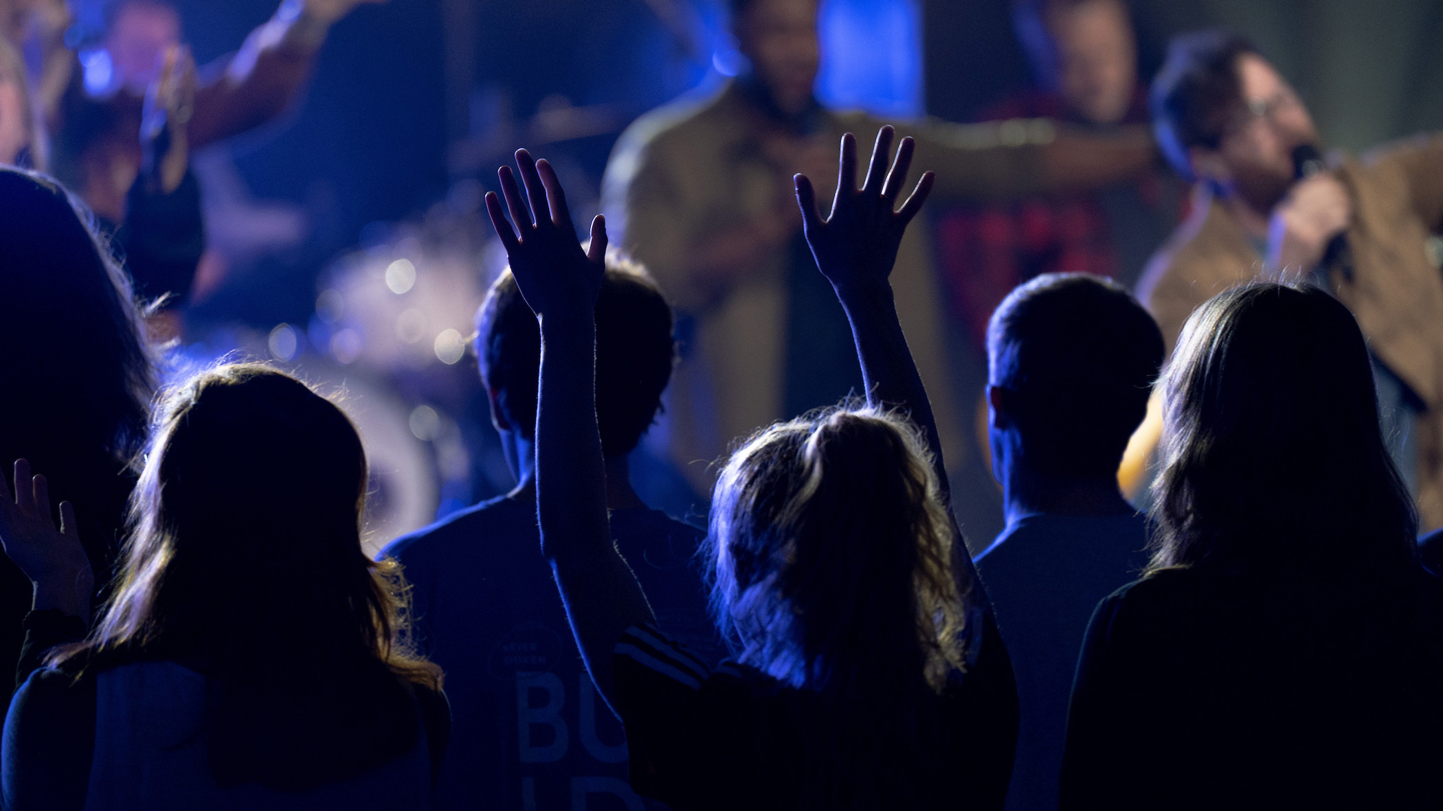 Lifted hands in worship